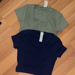 Oner Active Olive Green + Navy Blue Crop Tops